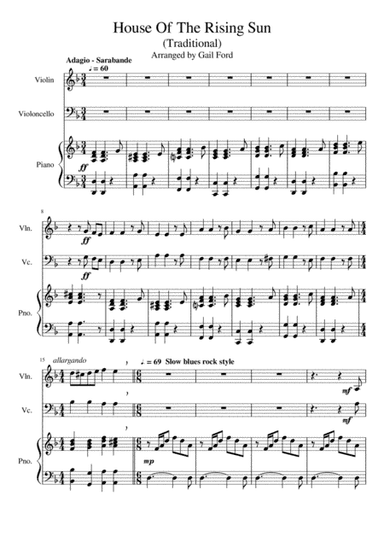 House Of The Rising Sun (arr. Gail Ford)