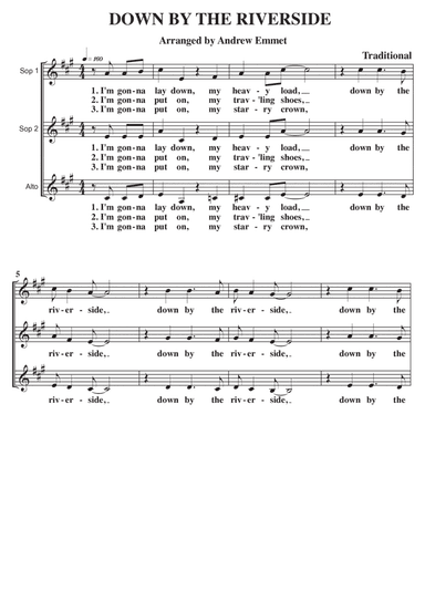 Down By The Riverside A Cappella SSA (arr. Andrew Emmet)