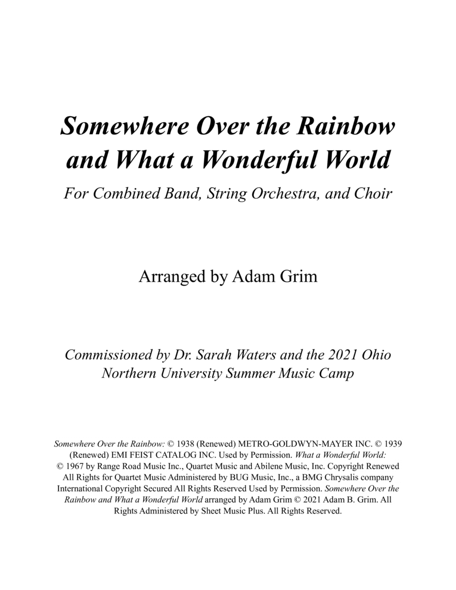 Over The Rainbow (arr. Adam Grim)
