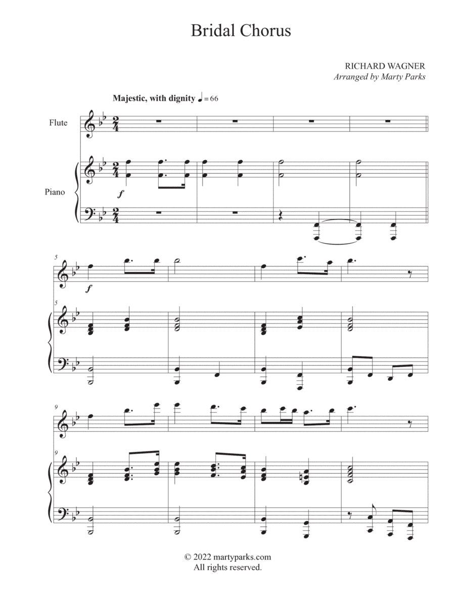 Bridal Chorus (Flute-Piano) (arr. Marty Parks)