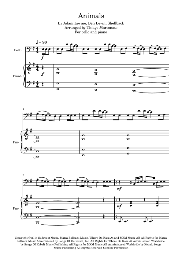 Animals (arr. Thiago Marconato)