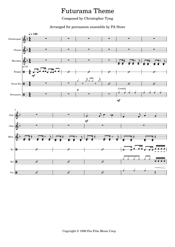 Futurama Theme (arr. PA Store)