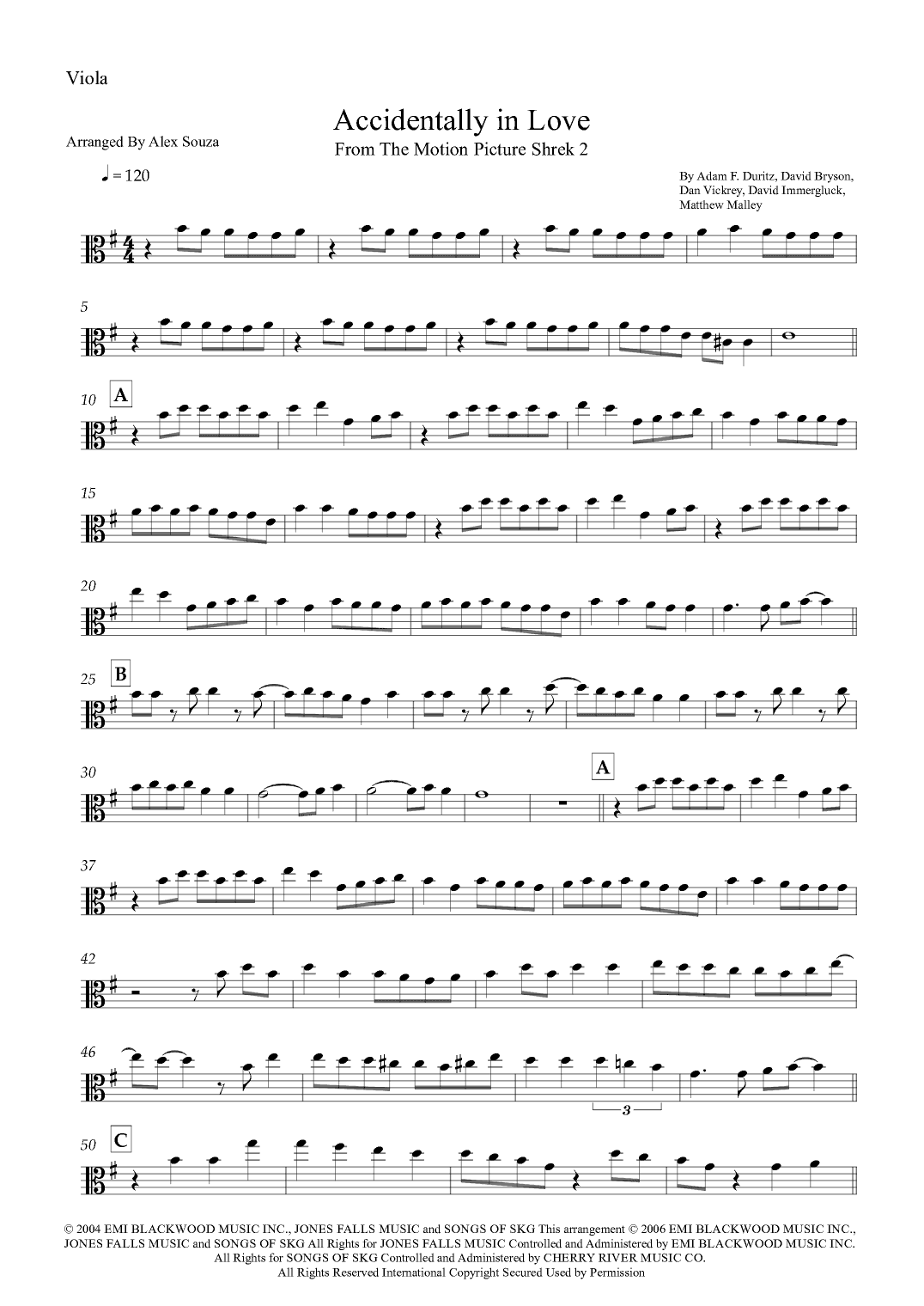 Accidentally In Love (arr. Alex Souza)