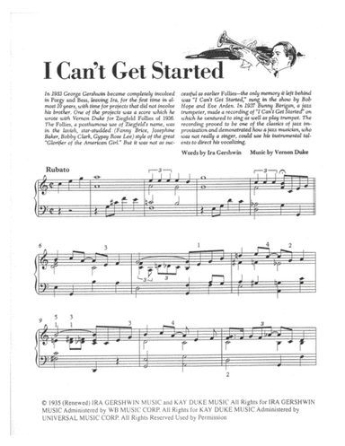 I Can't Get Started (arr. Robert Blond)