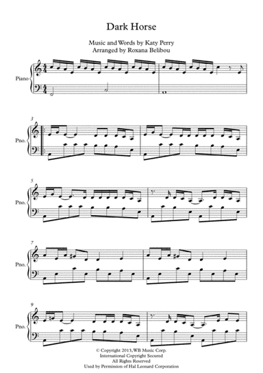 Dark Horse (arr. Roxana Belibou)