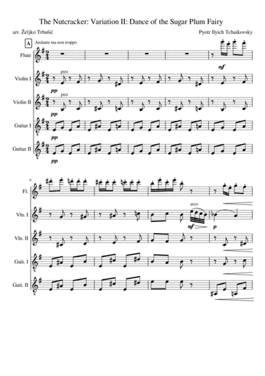 The Nutcracker: Variation II: Dance of the Sugar Plum Fairy (Two Guitars, Two Violins and Flute) (arr. Zeljko Trbusic)