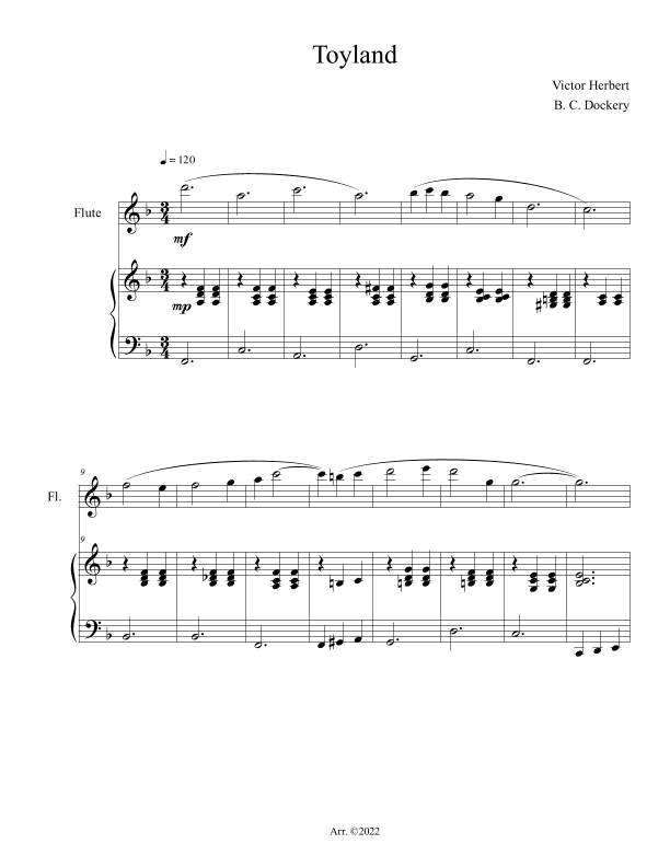 Toyland (Flute Solo with Piano Accompaniment) (arr. B. C. Dockery)