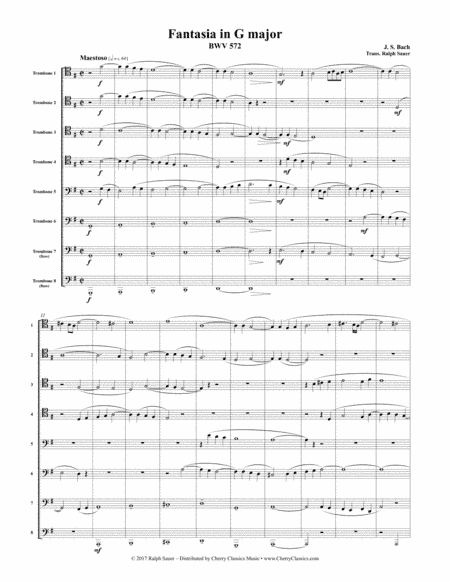 Fantasia in G major BWV 572 for 8-part Trombone Ensemble (arr. Sauer, Ralph)