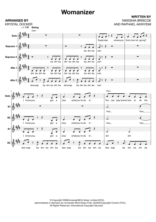Womanizer (arr. Krystal Docker)