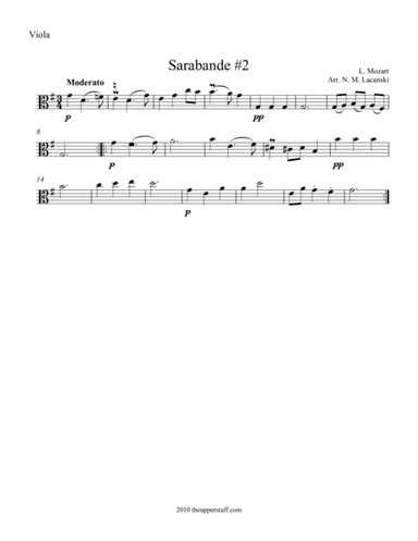 Sarabande #2 (arr. Nick Lacanski)
