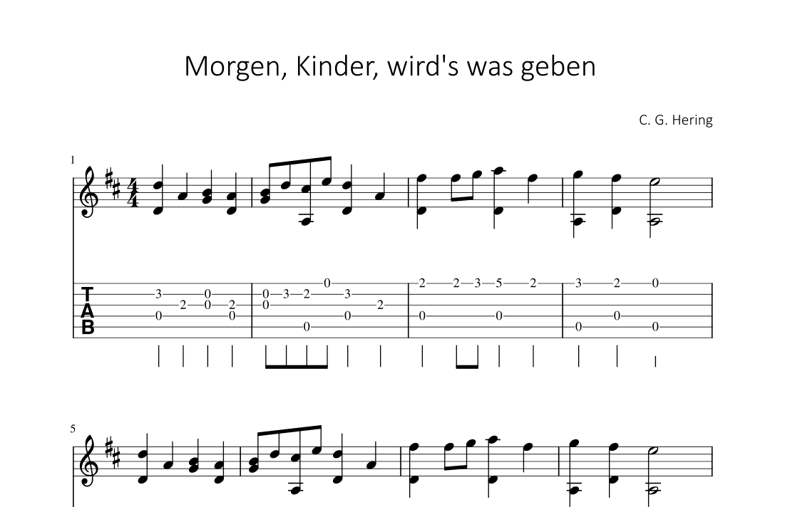 Morgen, Kinder, wird‘s was geben (arr. Bettina Schipp)