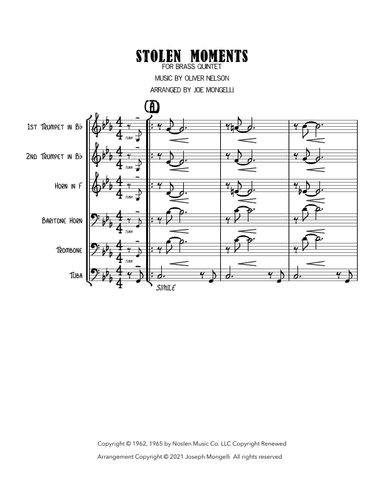Stolen Moments (arr. Joe Mongelli)