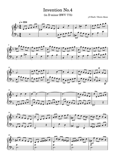 Invention No.4 (arr. Johann Sebastian Bach)