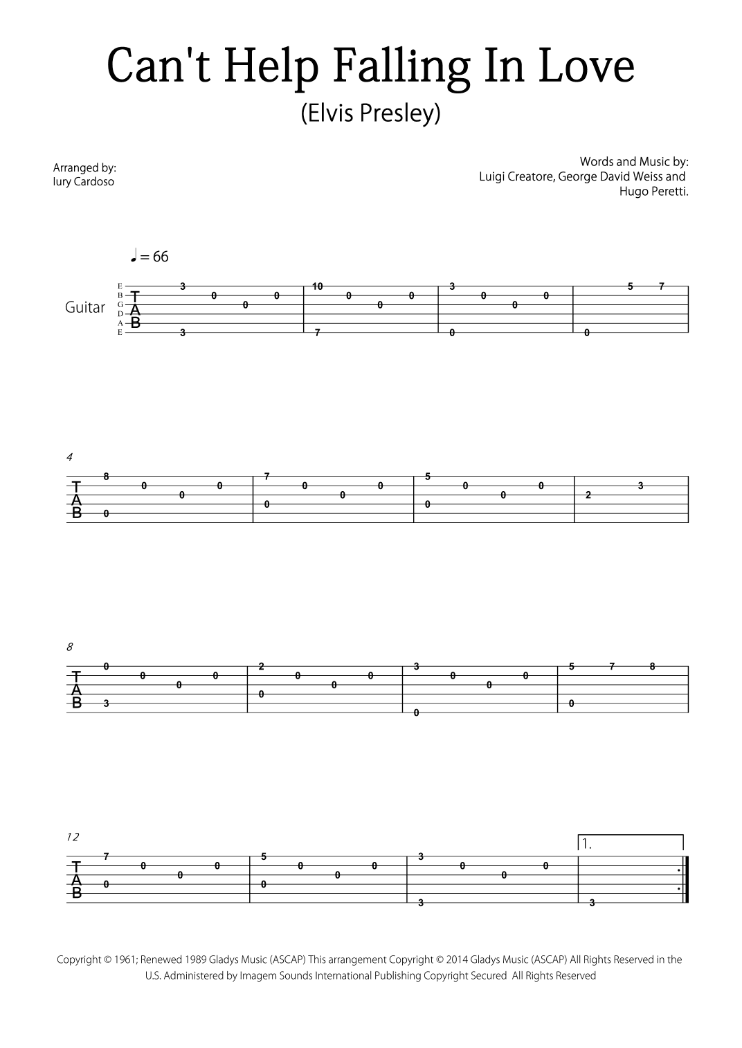 Can't Help Falling In Love (arr. Iury Cardoso)