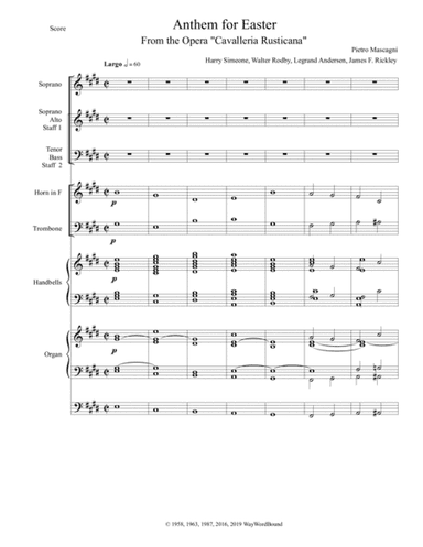Anthem for Easter from Cavalleria Rusticana (arr. WayWordBound)