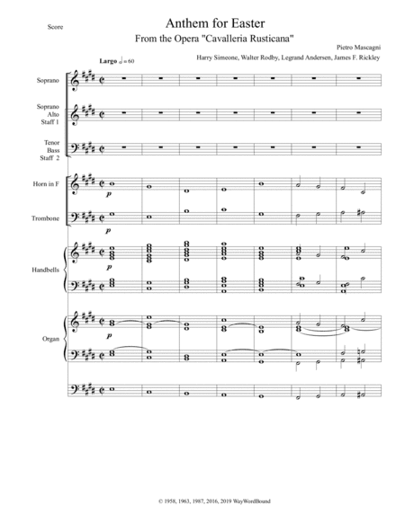 Anthem for Easter from Cavalleria Rusticana (arr. WayWordBound)