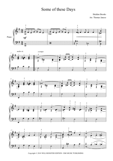 Some Of These Days (arr. Thomas Jancso)