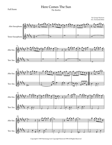 Here Comes The Sun (arr. Fernando Britto)