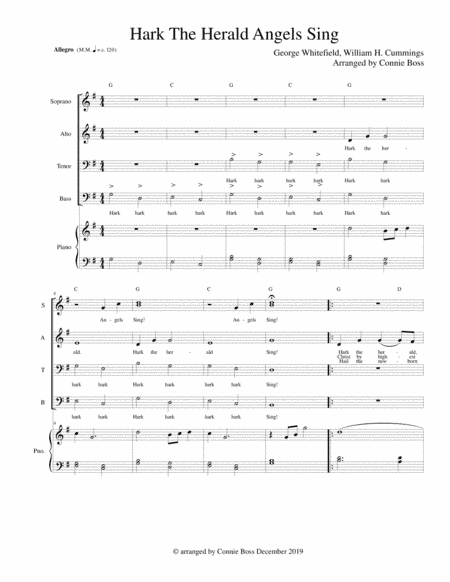 Hark the Herald Angels Sing -SATB piano (arr. Connie Boss)