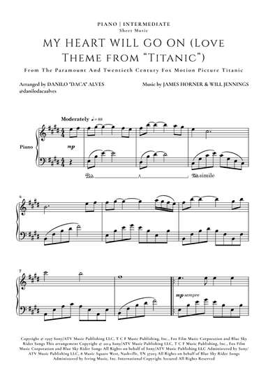 My Heart Will Go On (love Theme From 'titanic') (arr. Danilo "Daca" Alves)