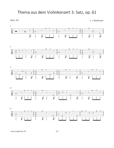 Thema aus dem Violinkonzert 3 Satz op. 61 (arr. Bettina Schipp)