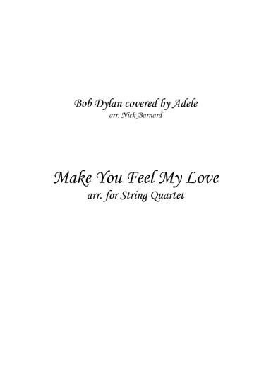 Make You Feel My Love (arr. Nick Barnard)