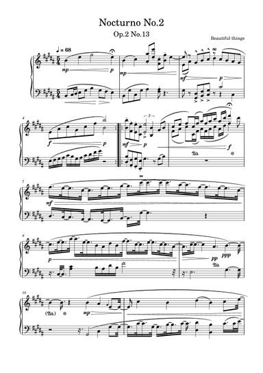 Nocturno No.2-Beautiful things Op.2 No.13
