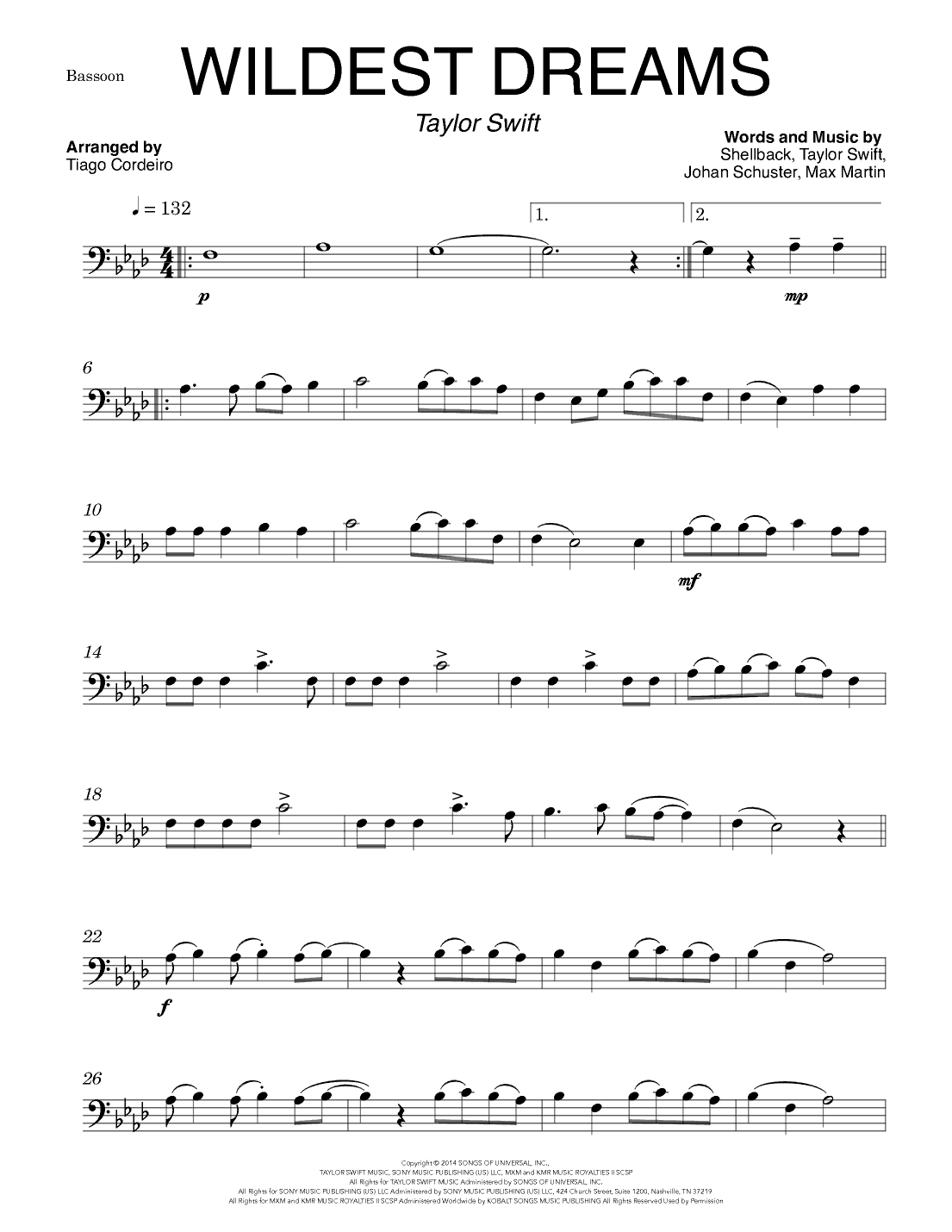 Wildest Dreams (arr. Tiago Cordeiro)