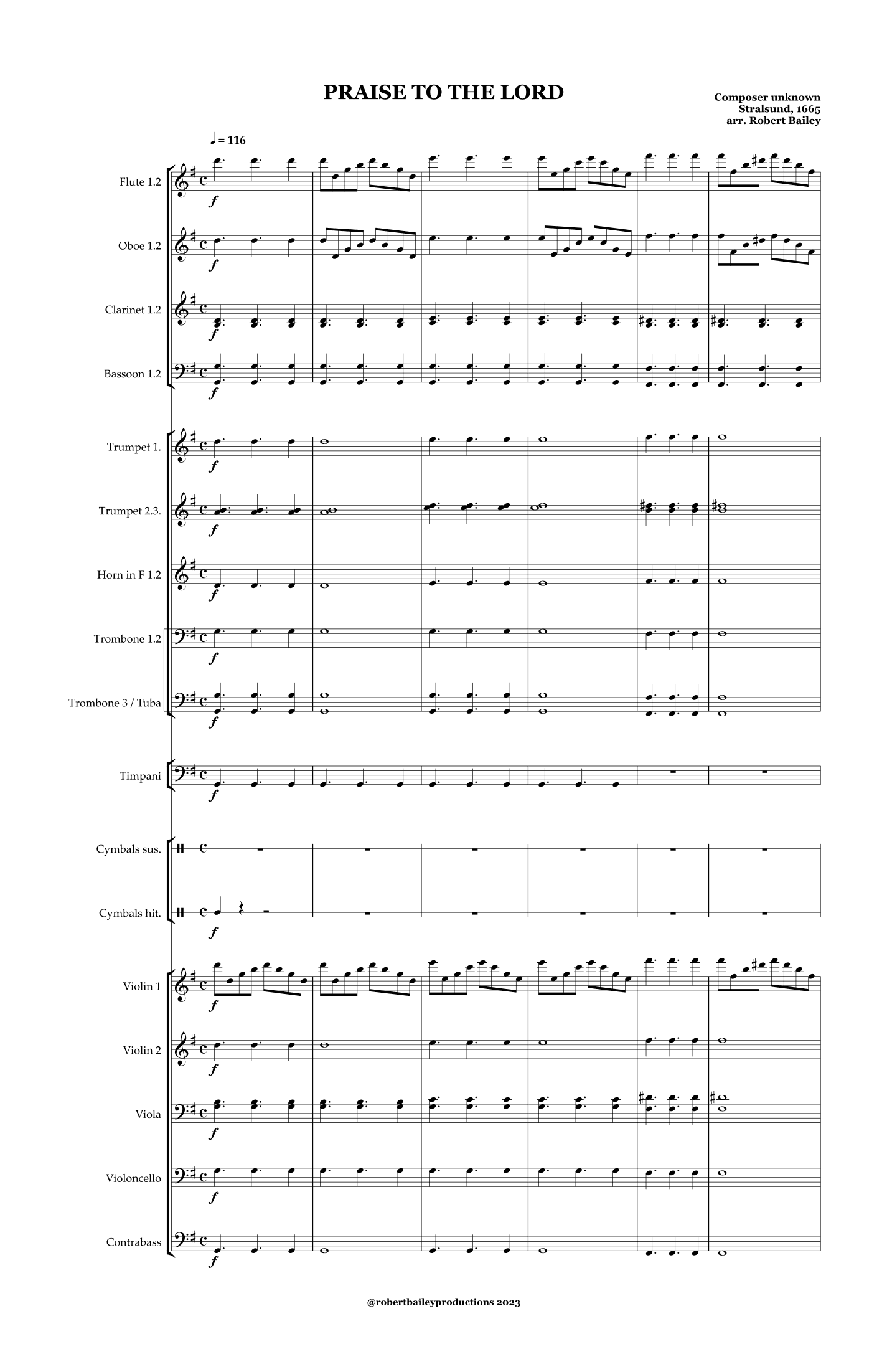 PRAISE TO THE LORD! (arr. Robert Bailey)
