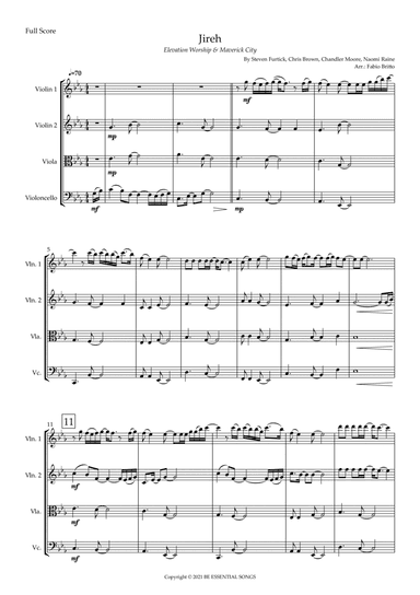 Jireh (arr. Fabio Britto)