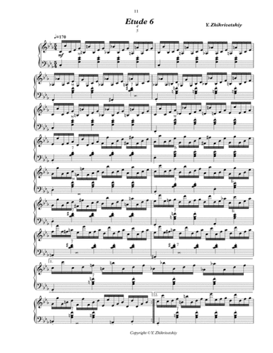 Polyrhythmic etude #6 for accordion: 5 in the left hand - 4 in the right.