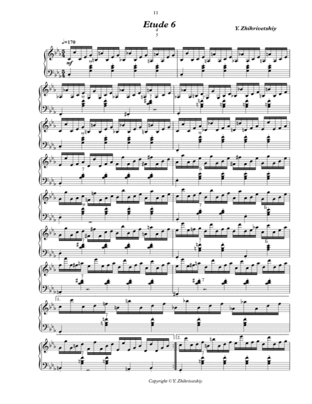 Polyrhythmic etude #6 for accordion: 5 in the left hand - 4 in the right.