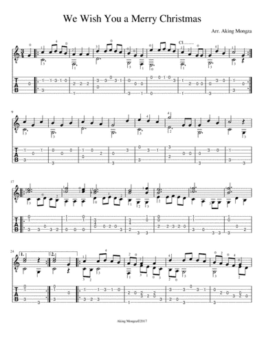 We Wish You a Merry Christmas(TAB) (arr. Aking Mongza)