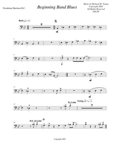 Beginning Band Blues- trombone/ baritone B.C.