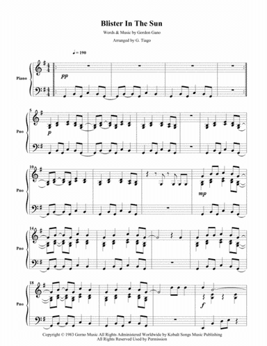 Blister In The Sun (arr. G. Tiago)