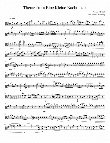Eine Kleine Nachtmusik, for Solo Viola (arr. Austin Harning)