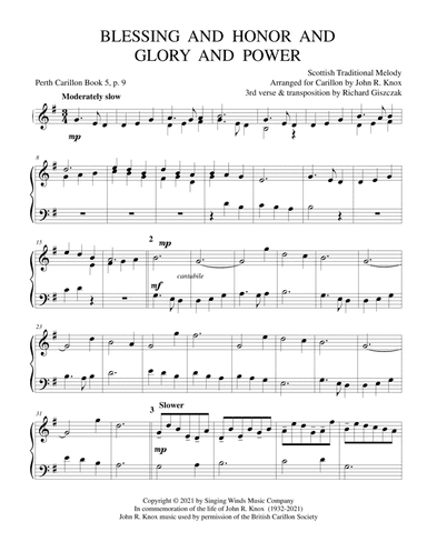 BLESSING AND HONOR AND GLORY AND POWER (arr. John R. Knox & Richard Giszczak)