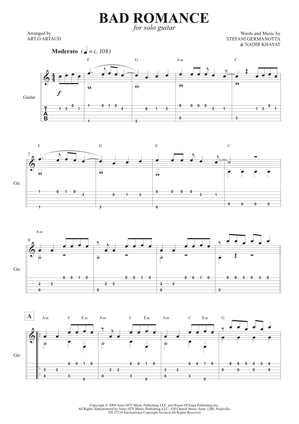 Bad Romance (arr. Art.o Artaud)