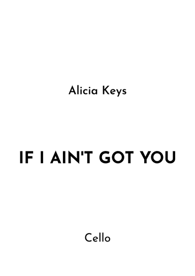 If I Ain't Got You (arr. Jireh J.)