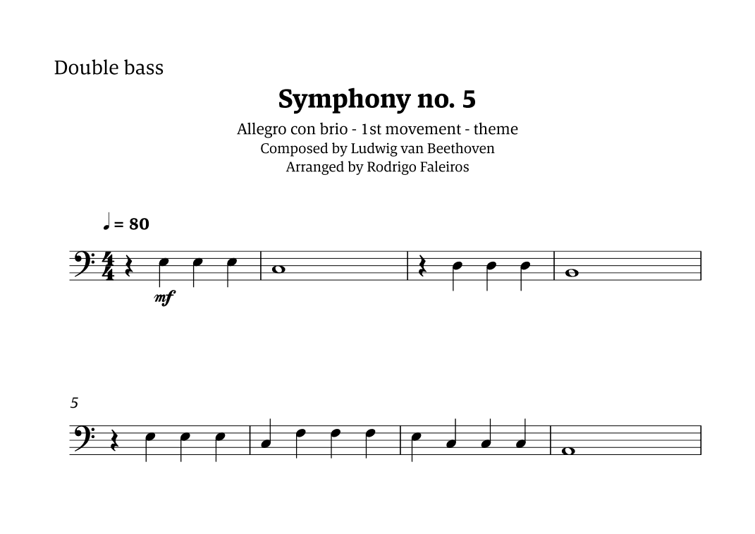 Symphony no. 5 - 1st movement (theme) (arr. Rodrigo Faleiros)