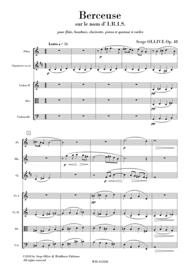 BERCEUSE SUR LE NOM D'I.R.I.S. , OP. 48
