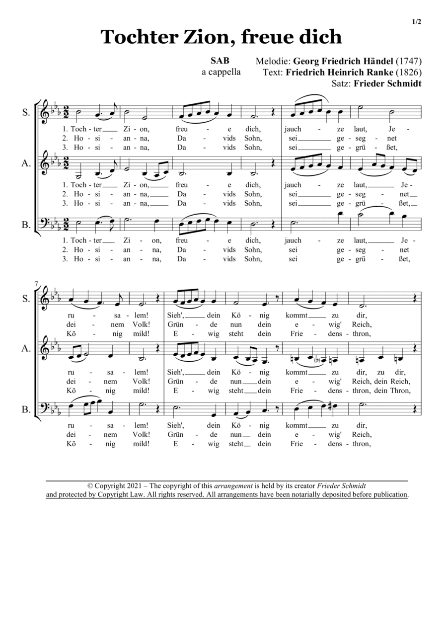 Tochter Zion (arr. Frieder Schmidt)