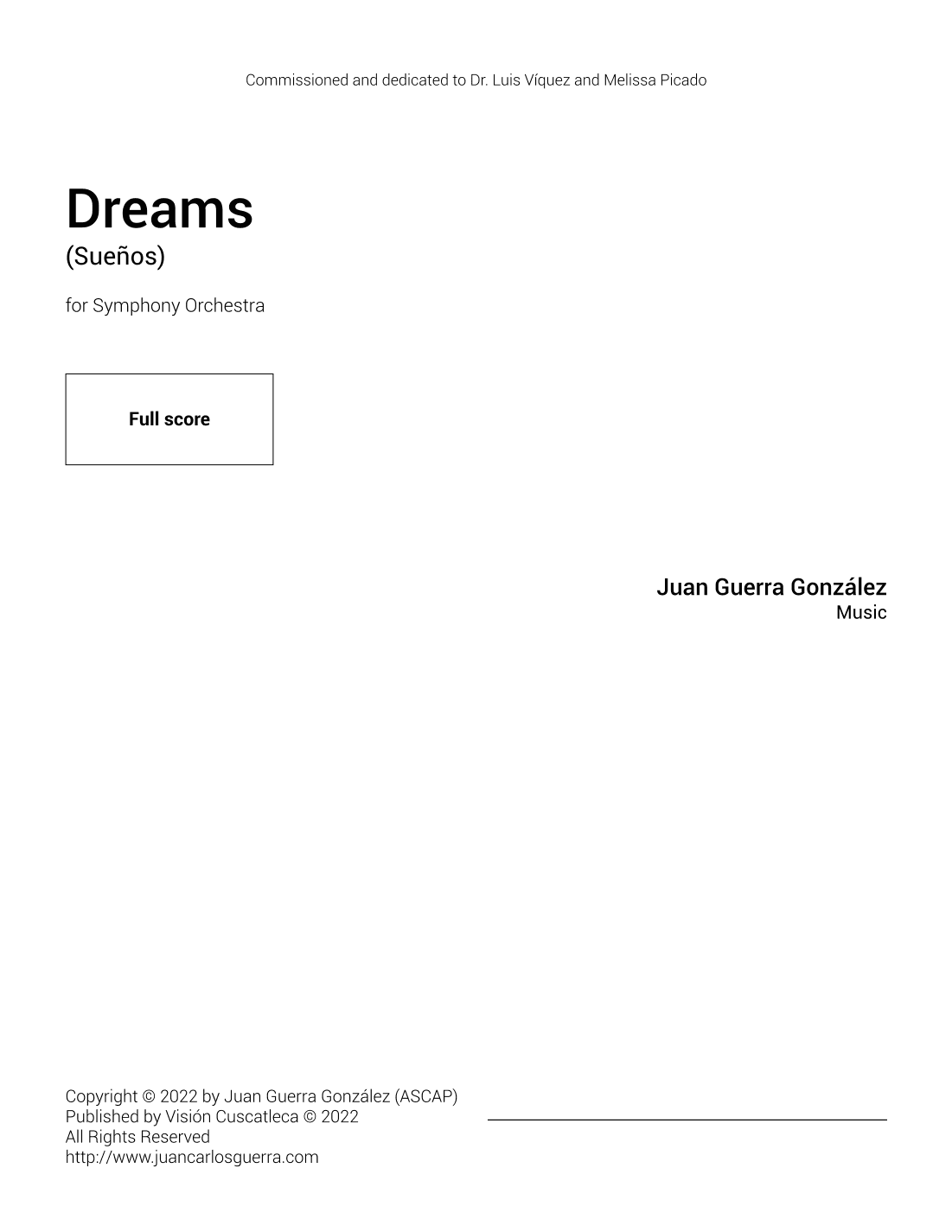 Dreams - Score Only