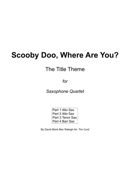 Scooby Doo, Where Are You? (arr. Tim Curd)