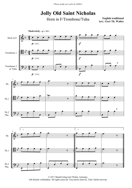 Jolly Old Saint Nicholas (arr. Gert Th. Walter)