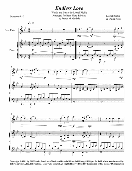 Endless Love (arr. James M. Guthrie, ASCAP)
