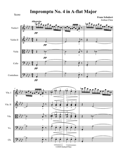 Impromptu No. 4 in A-Flat Major (arr. Joshua Choe)