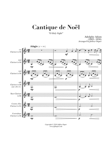 O Holy Night (clarinet choir) (arr. Jeffrey Ouper)