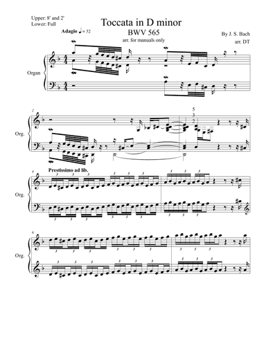 Toccata in D Minor BWV 565 (arr. David Thompson)