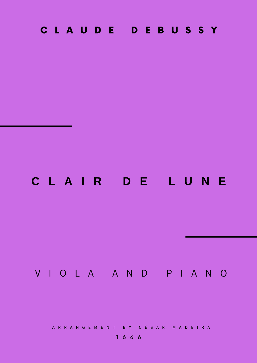 Clair de Lune by Debussy - Viola and Piano (Full Score) (arr. César Madeira)
